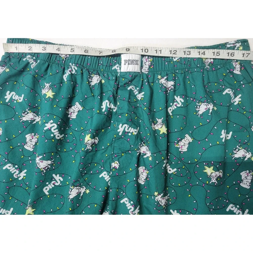 Pink Victoria's Secret Sleepwear Boxer‎ Shorts Women's XL Dog Christmas Lights
